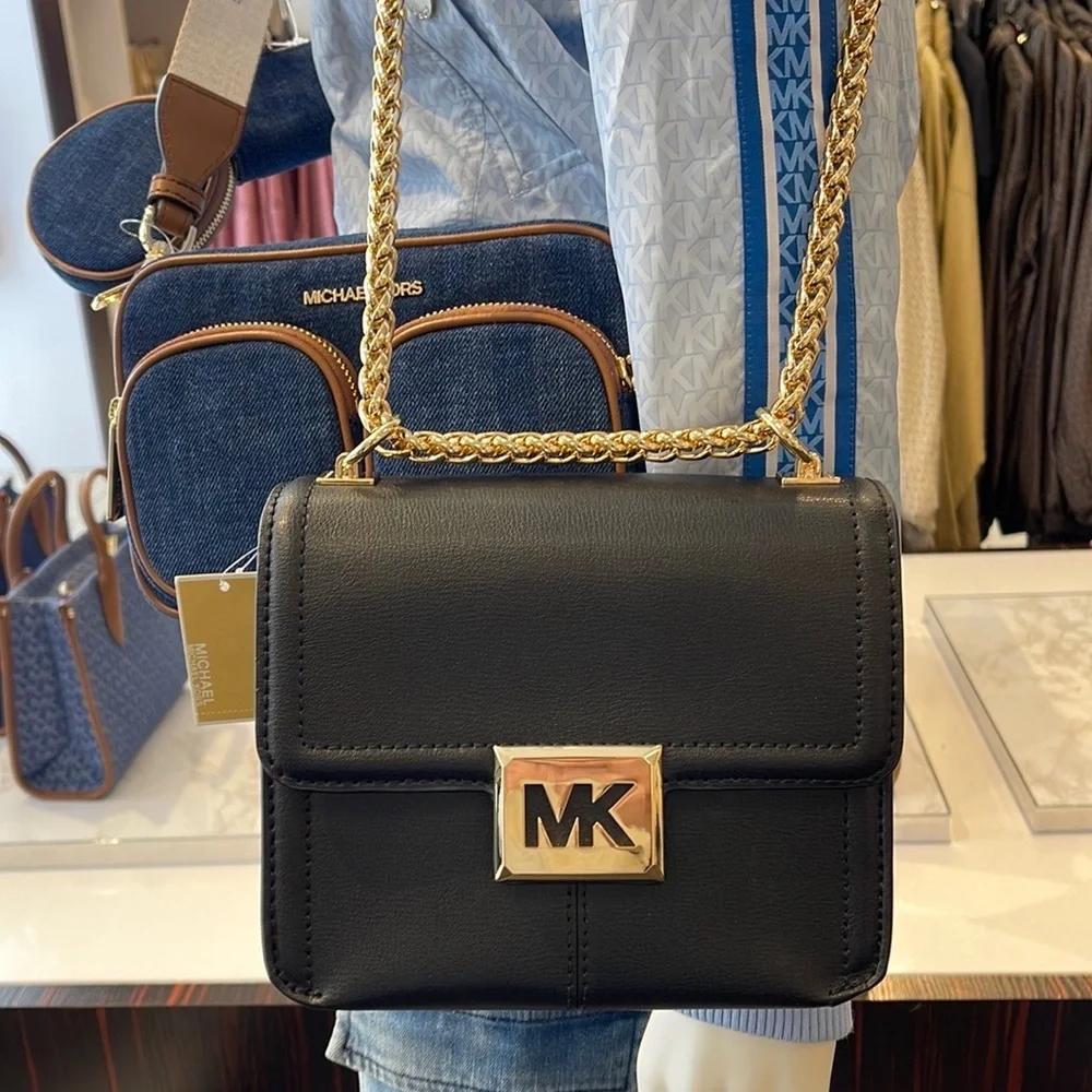 MICHAEL KORS SONIA SMALL SHOULDER XBODY BLACK COLOR